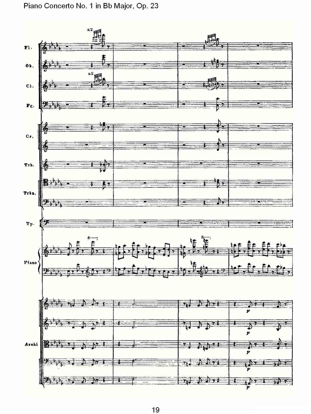 Bb大调第一钢琴协奏曲,Op.23第一乐章第一部（一）钢琴曲谱（图19）