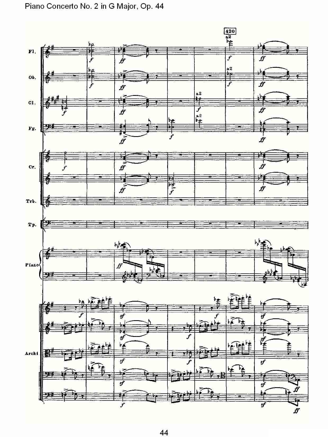 G大调第二钢琴协奏曲, Op.44第三乐章（二）钢琴曲谱（图9）