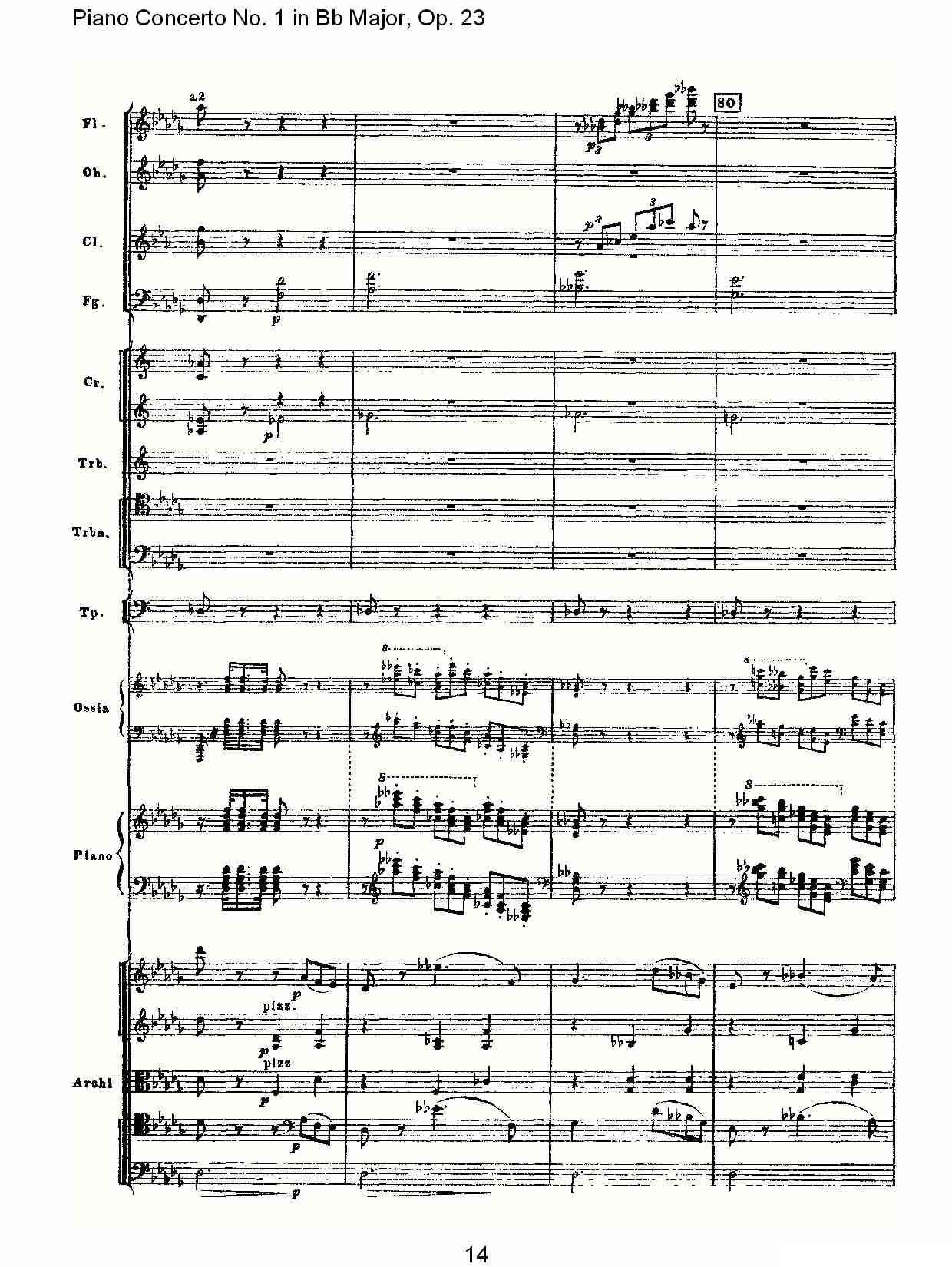 Bb大调第一钢琴协奏曲,Op.23第一乐章第一部（一）钢琴曲谱（图14）