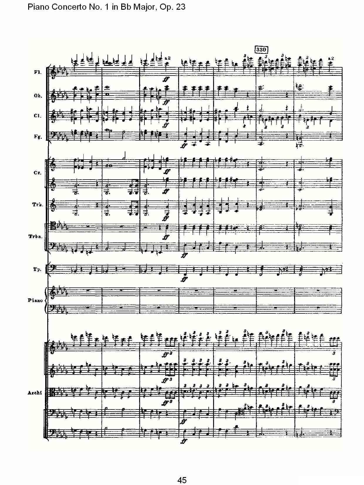 Bb大调第一钢琴协奏曲,Op.23第一乐章第一部（二）钢琴曲谱（图10）