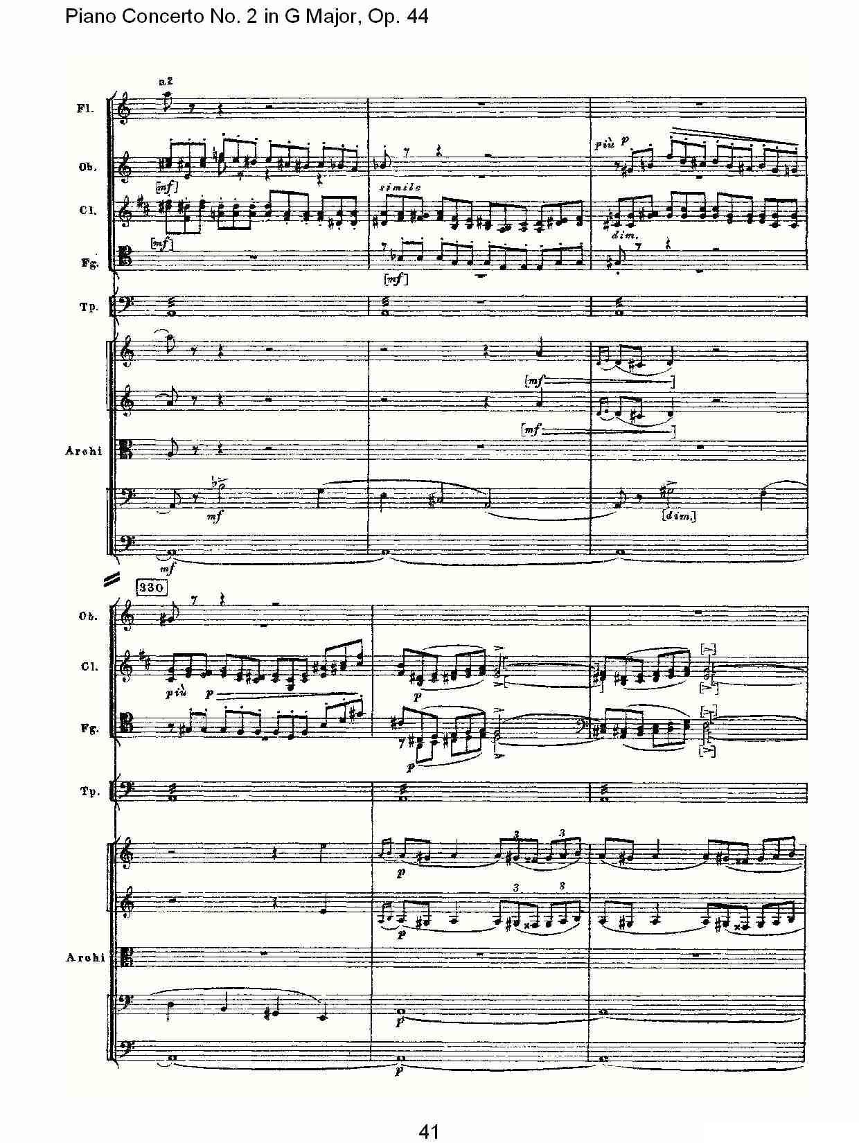 G大调第二钢琴协奏曲, Op.44第一乐章（二）钢琴曲谱（图11）