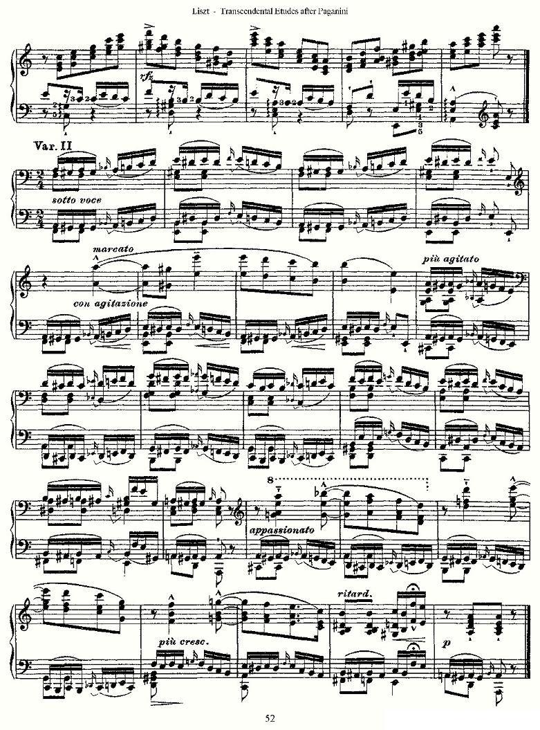 李斯特六首帕格尼尼练习曲之（六）钢琴曲谱（图2）