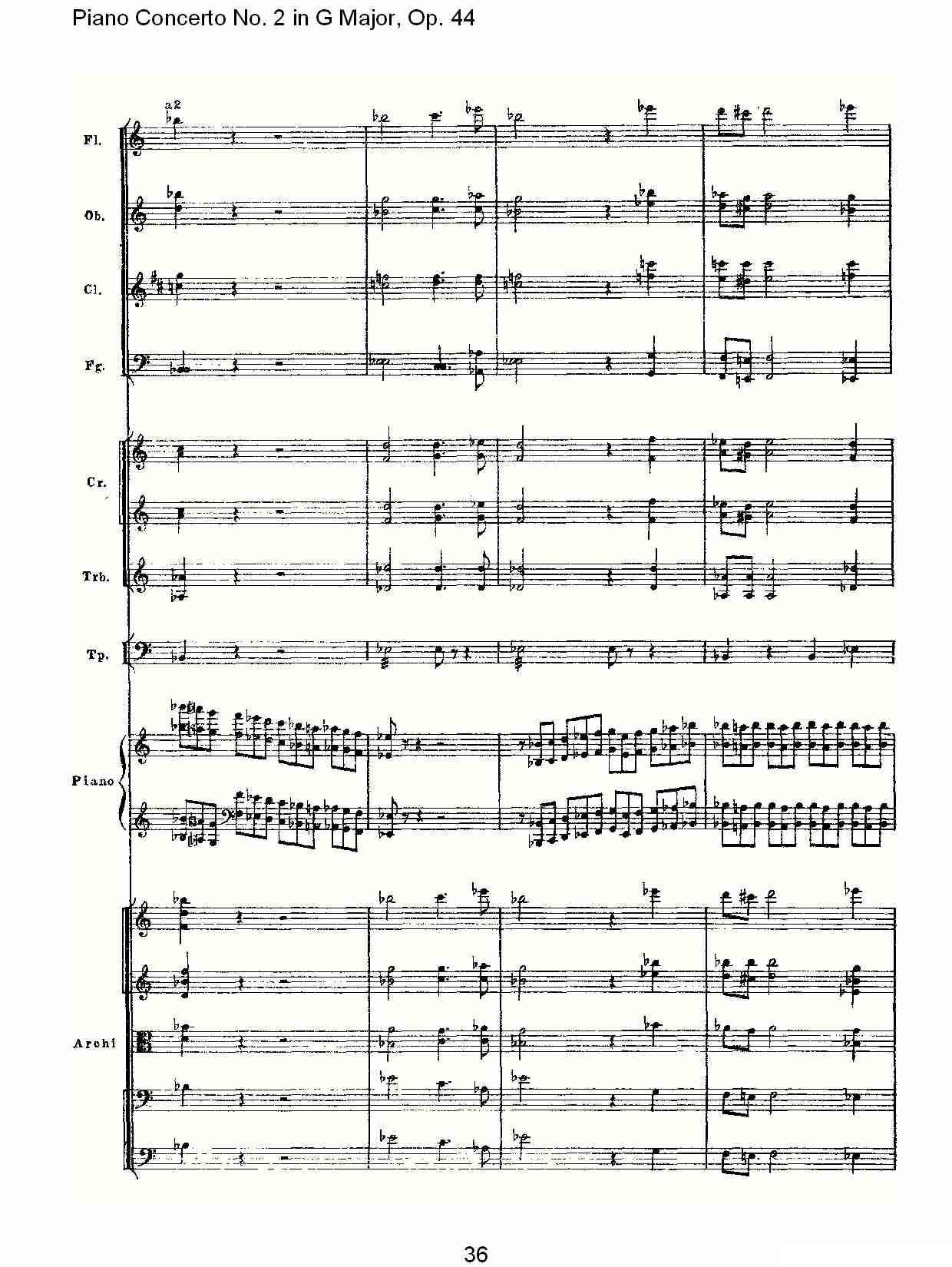 G大调第二钢琴协奏曲, Op.44第一乐章（二）钢琴曲谱（图6）