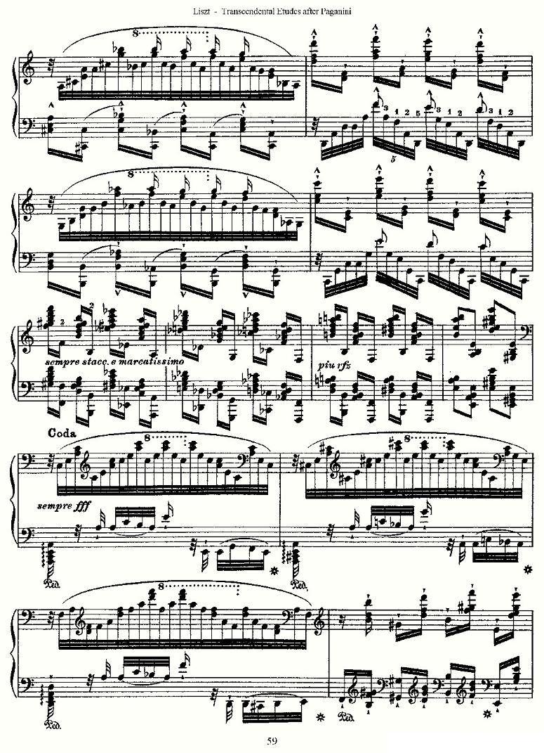 李斯特六首帕格尼尼练习曲之（六）钢琴曲谱（图9）