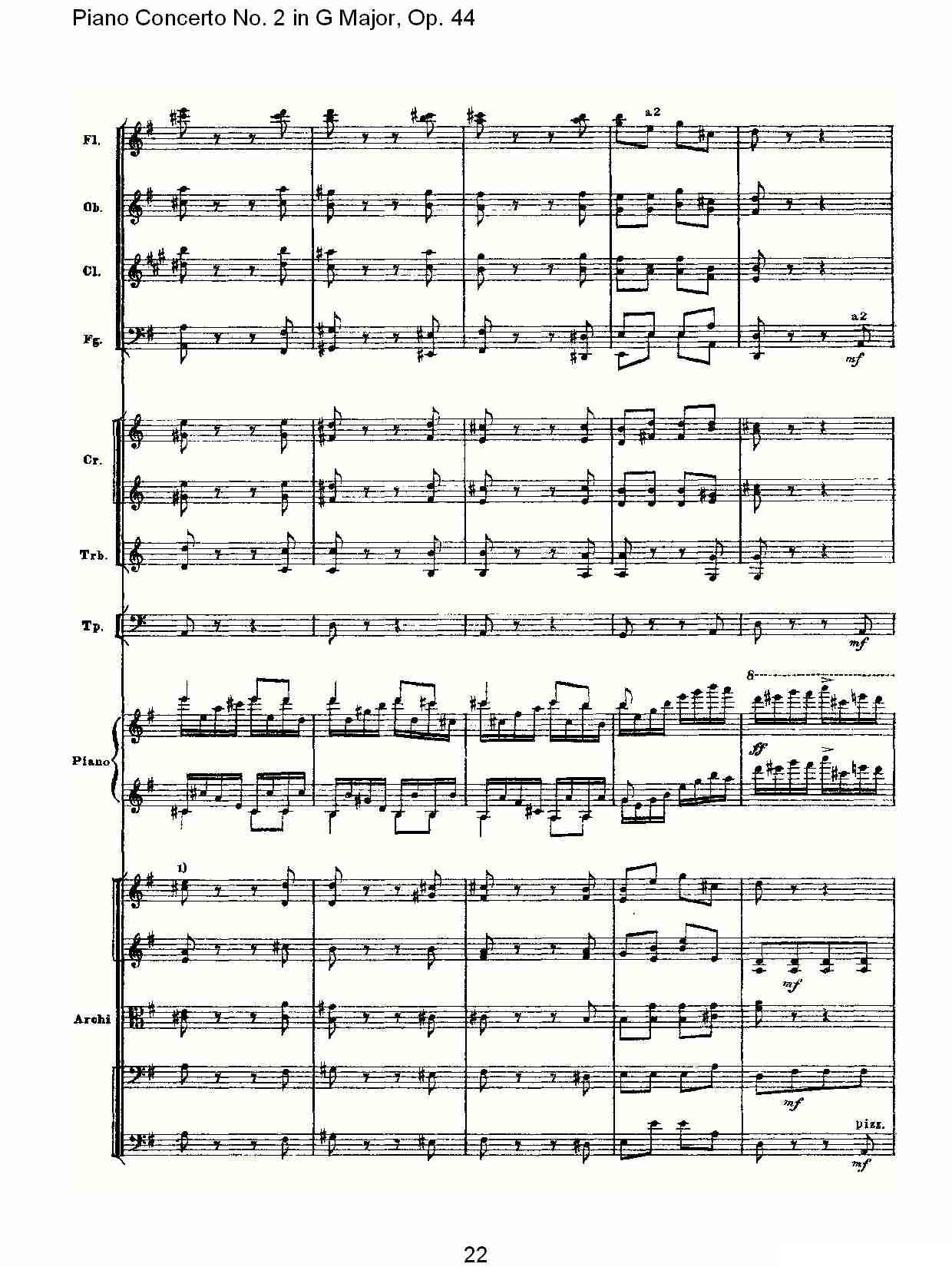 G大调第二钢琴协奏曲, Op.44第三乐章（一）钢琴曲谱（图22）