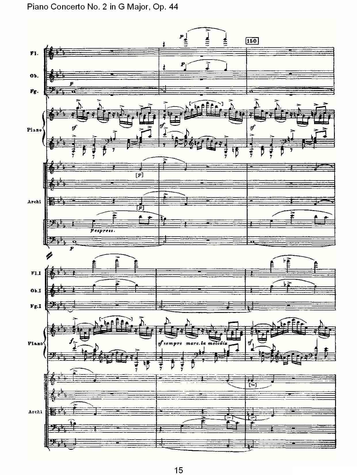 G大调第二钢琴协奏曲, Op.44第一乐章（一）钢琴曲谱（图15）