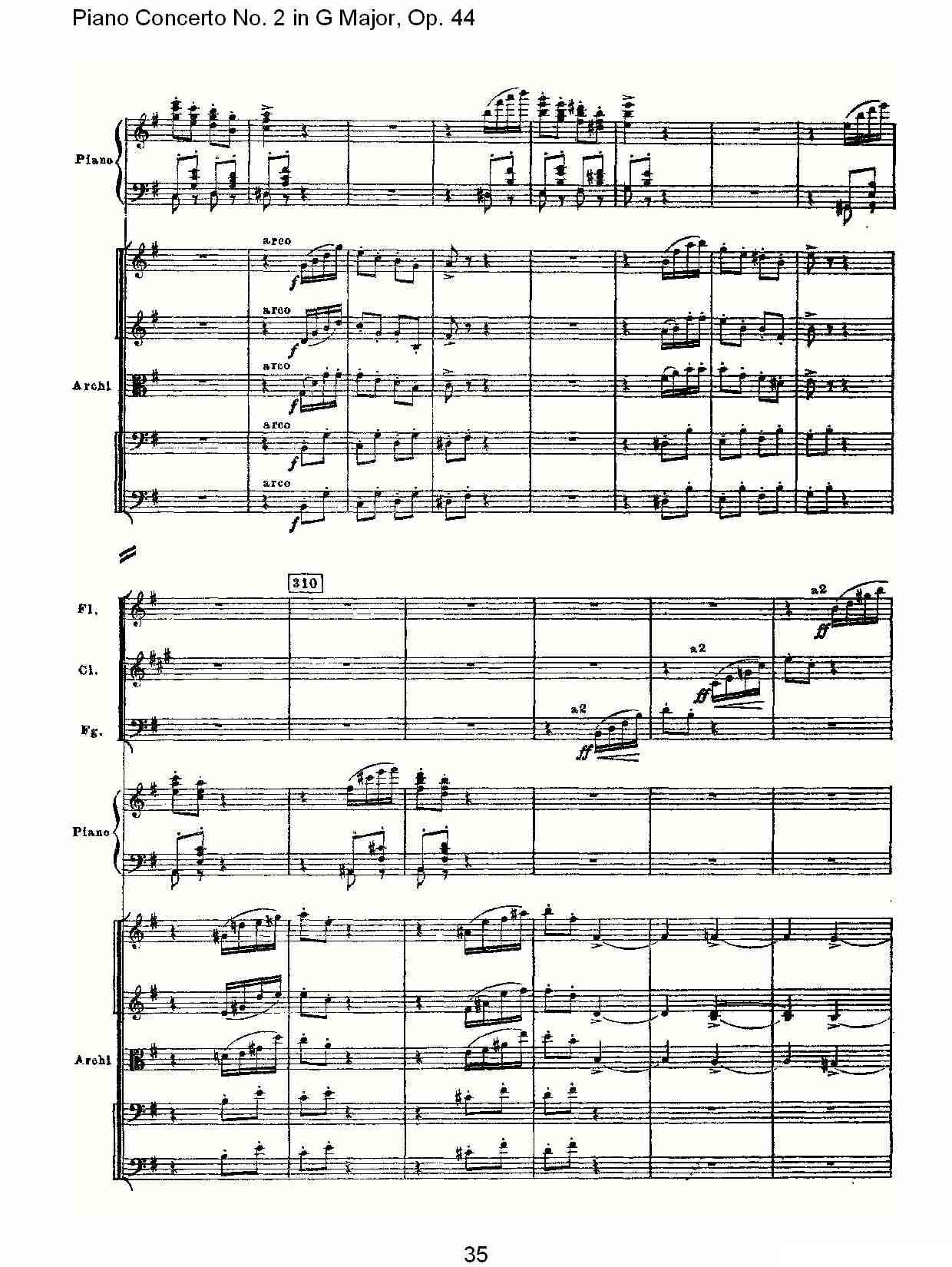 G大调第二钢琴协奏曲, Op.44第三乐章（一）钢琴曲谱（图35）