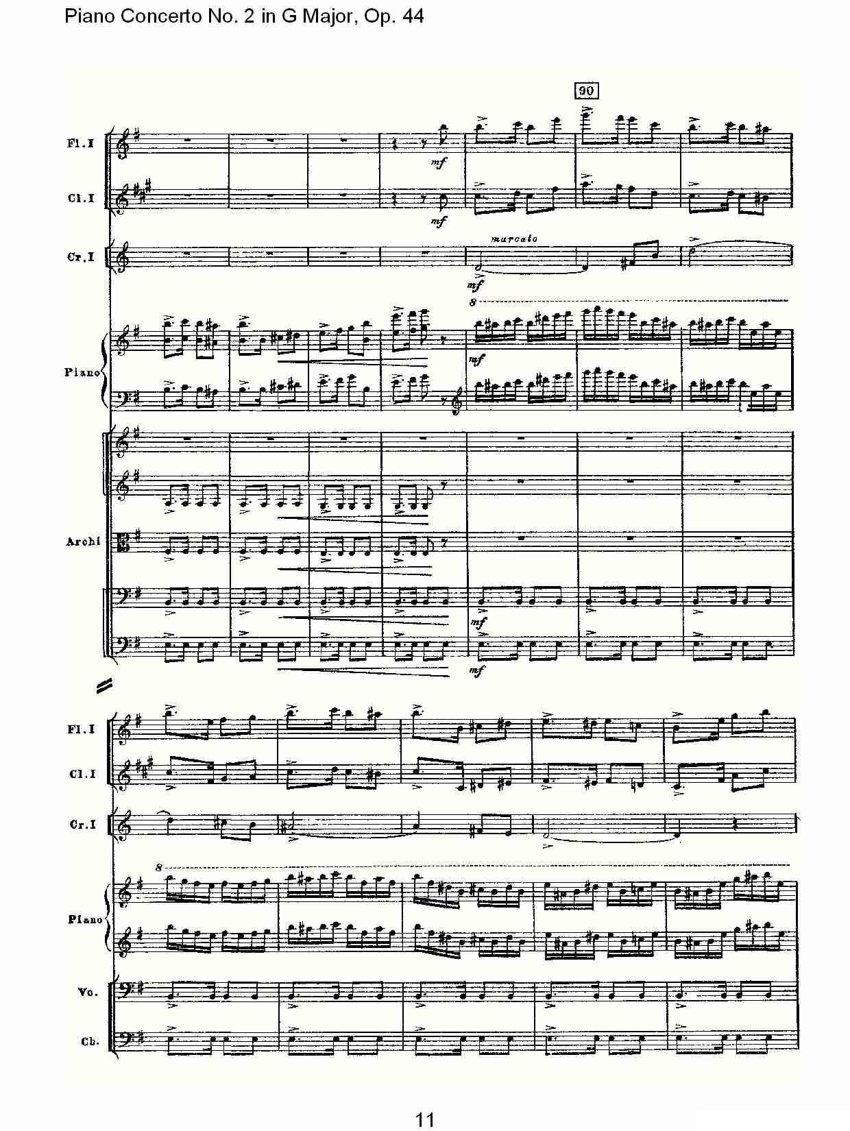 G大调第二钢琴协奏曲, Op.44第三乐章（一）钢琴曲谱（图11）