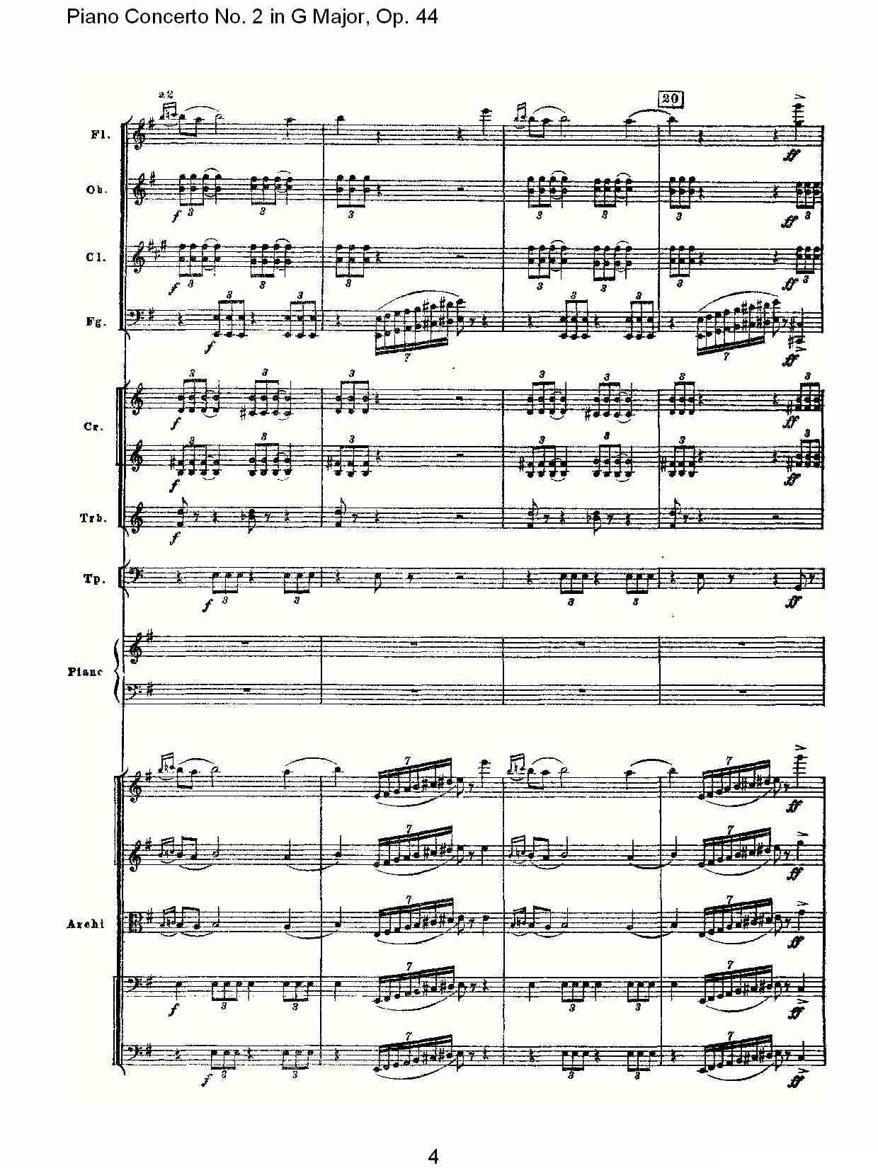 G大调第二钢琴协奏曲, Op.44第一乐章（一）钢琴曲谱（图4）