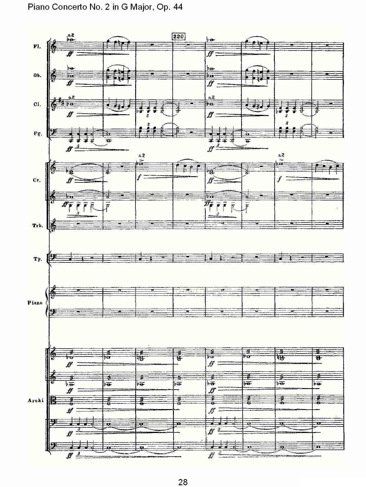 G大调第二钢琴协奏曲, Op.44第一乐章（一）钢琴曲谱（图28）