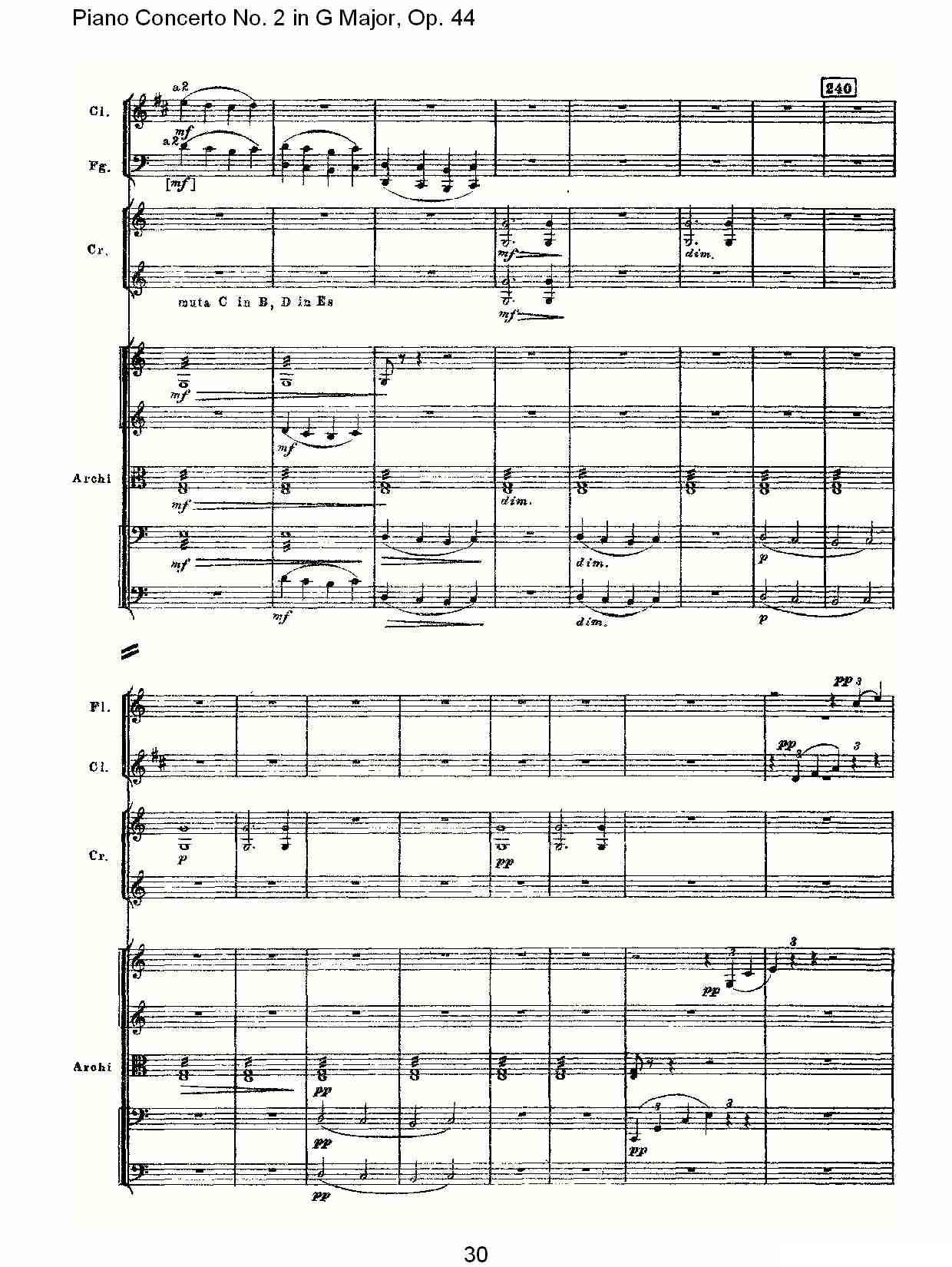 G大调第二钢琴协奏曲, Op.44第一乐章（一）钢琴曲谱（图30）