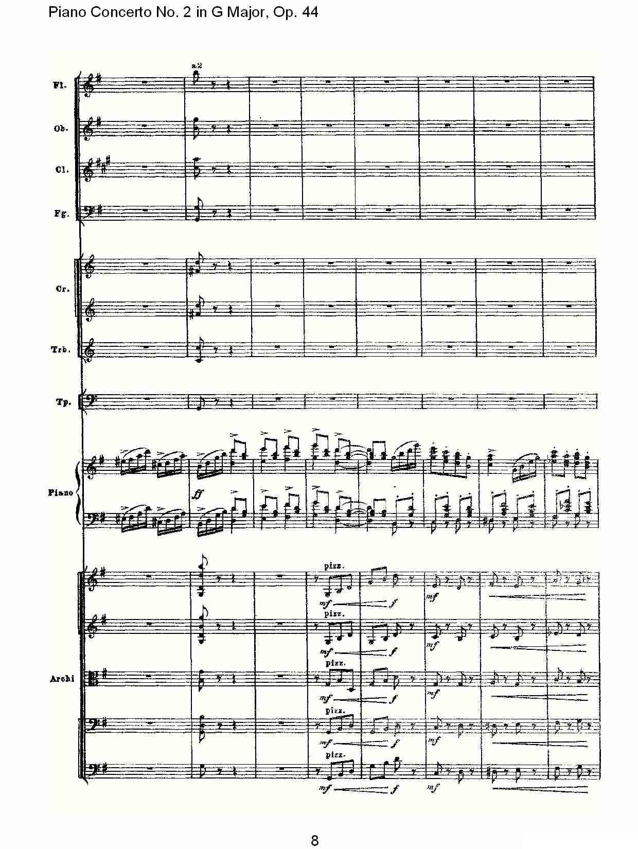 G大调第二钢琴协奏曲, Op.44第三乐章（一）钢琴曲谱（图8）