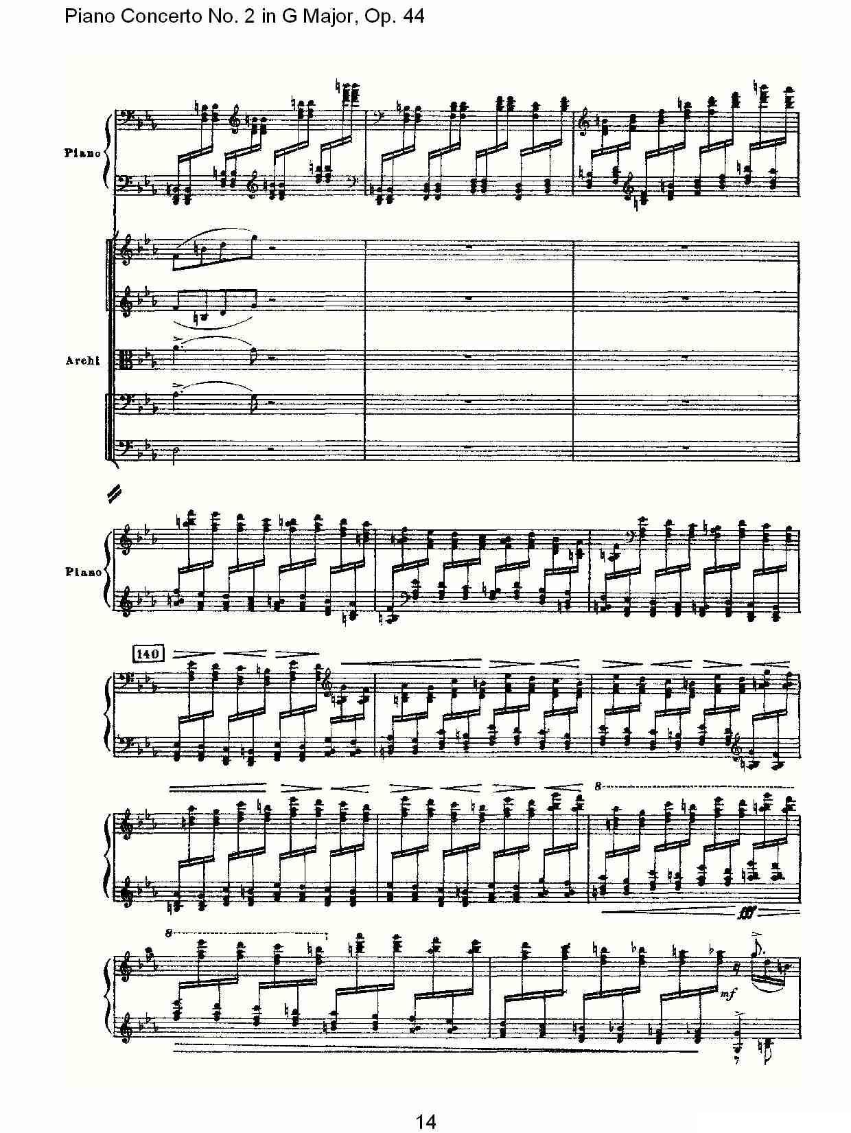 G大调第二钢琴协奏曲, Op.44第一乐章（一）钢琴曲谱（图14）