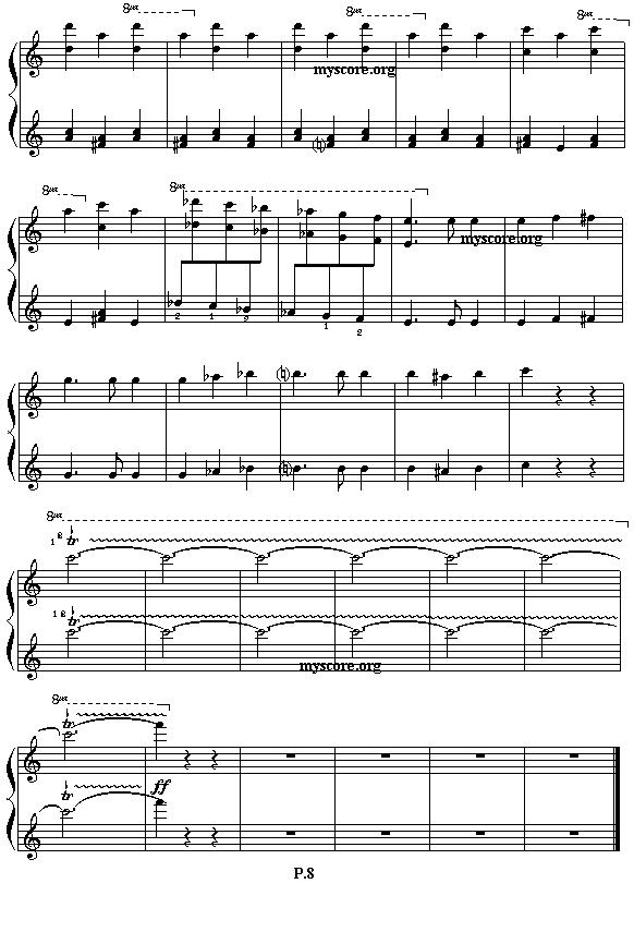 艾金娜与马塞拉涅尼亚双人舞（四手联弹之一）钢琴曲谱（图8）