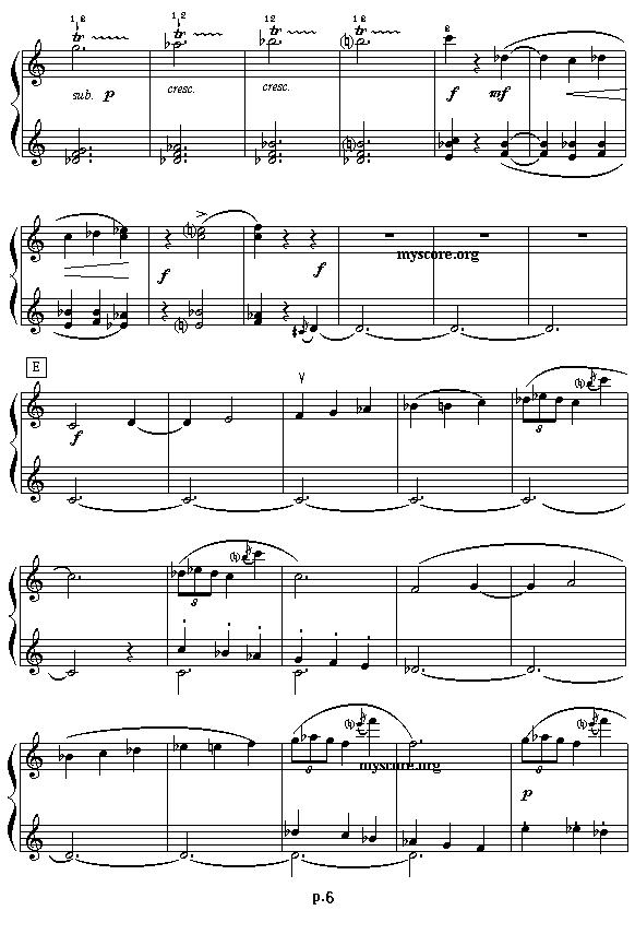 艾金娜与马塞拉涅尼亚双人舞（四手联弹之一）钢琴曲谱（图6）