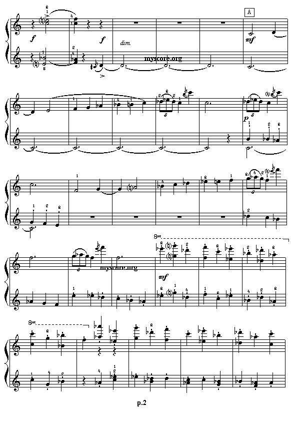 艾金娜与马塞拉涅尼亚双人舞（四手联弹之一）钢琴曲谱（图2）