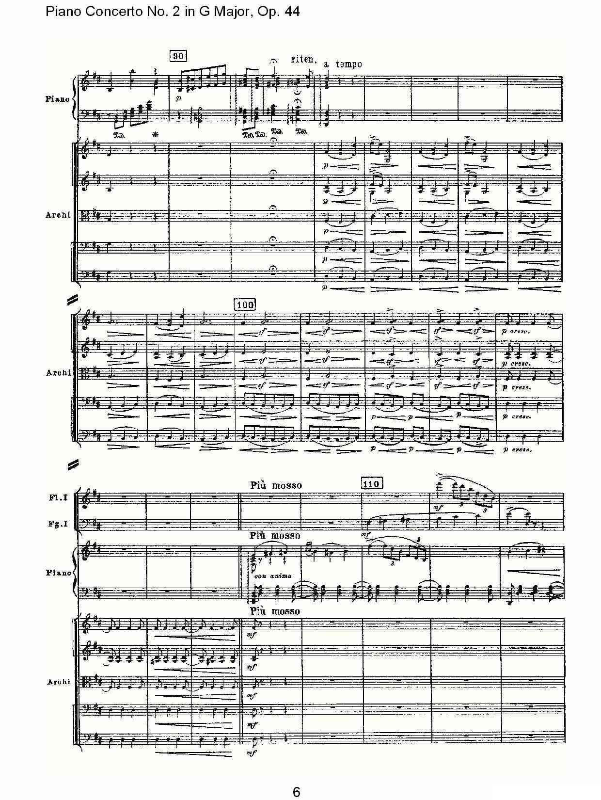 G大调第二钢琴协奏曲, Op.44第二乐章钢琴曲谱（图6）