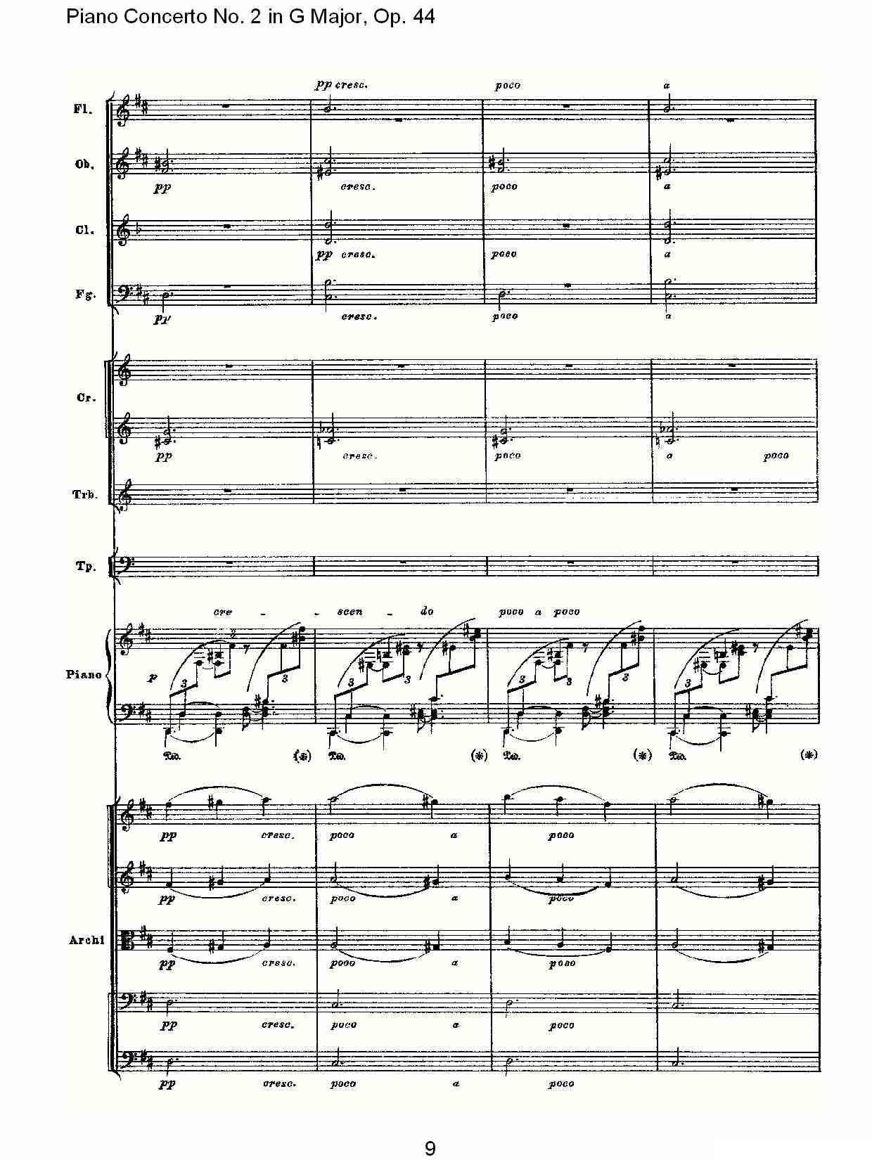 G大调第二钢琴协奏曲, Op.44第二乐章钢琴曲谱（图10）