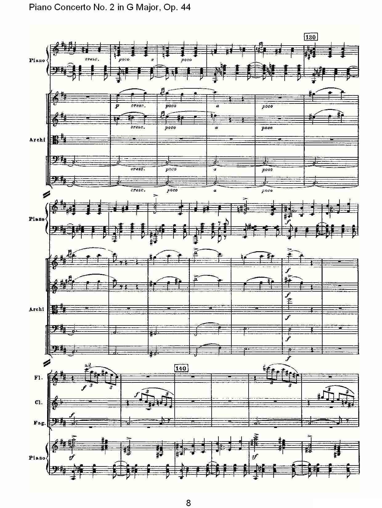 G大调第二钢琴协奏曲, Op.44第二乐章钢琴曲谱（图9）