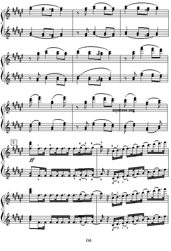 西班牙舞曲（四手联弹之一）钢琴曲谱（图5）