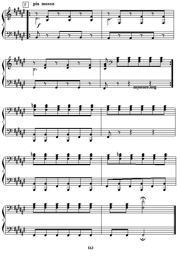 西班牙舞曲（四手联弹之二）钢琴曲谱（图6）