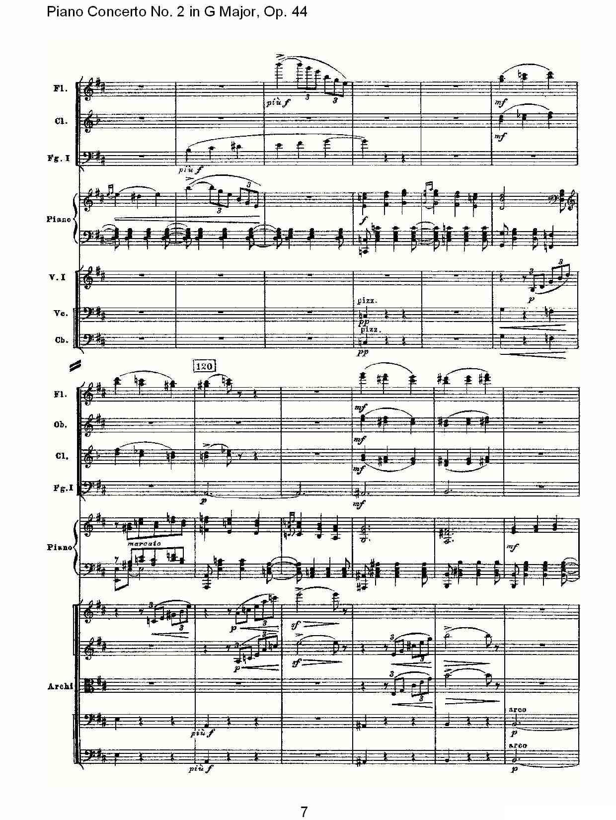 G大调第二钢琴协奏曲, Op.44第二乐章钢琴曲谱（图8）
