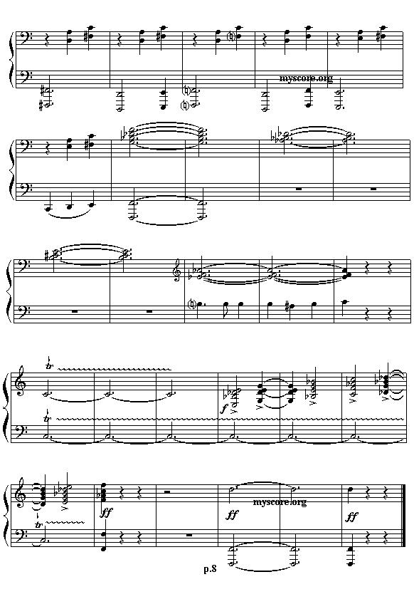 艾金娜与马塞拉涅尼亚双人舞（四手联弹之二）钢琴曲谱（图8）
