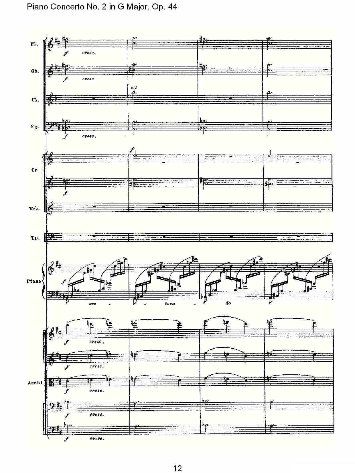 G大调第二钢琴协奏曲, Op.44第二乐章钢琴曲谱（图13）