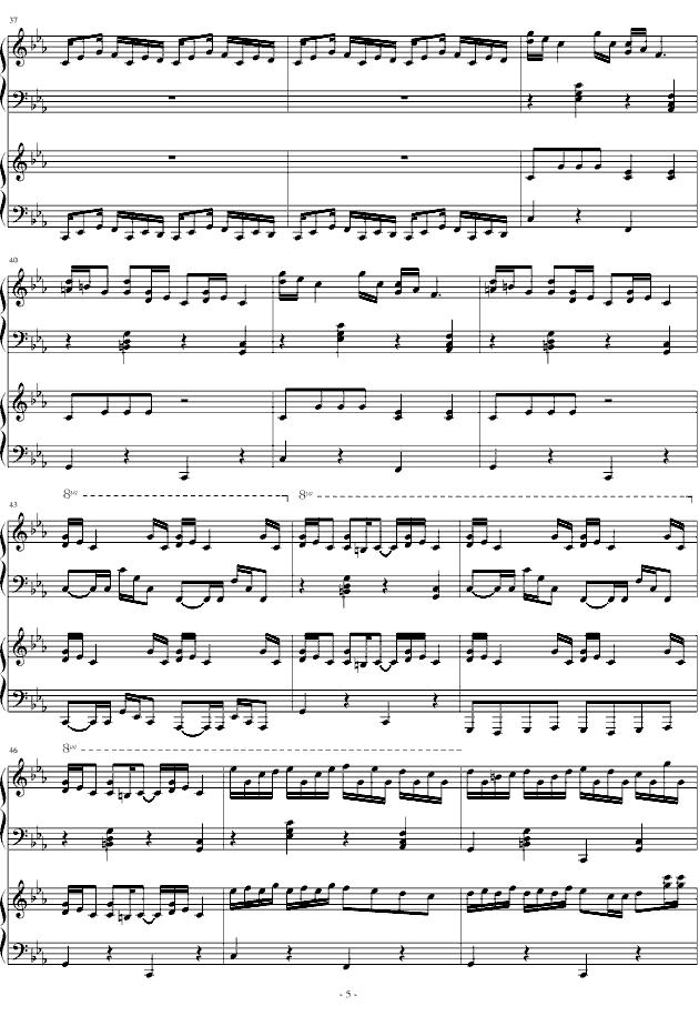 Croatian Rhapsody（克罗地亚、四手联弹）钢琴曲谱（图5）