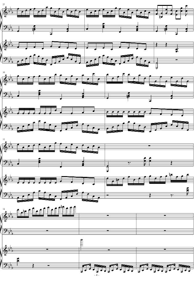 Croatian Rhapsody（克罗地亚、四手联弹）钢琴曲谱（图4）
