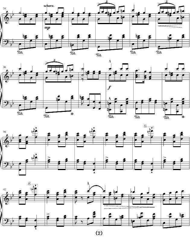 香槟之歌（李斯特《唐璜的回忆》选段）钢琴曲谱（图2）