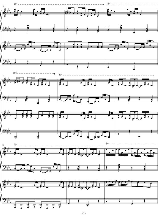 Croatian Rhapsody（克罗地亚、四手联弹）钢琴曲谱（图2）