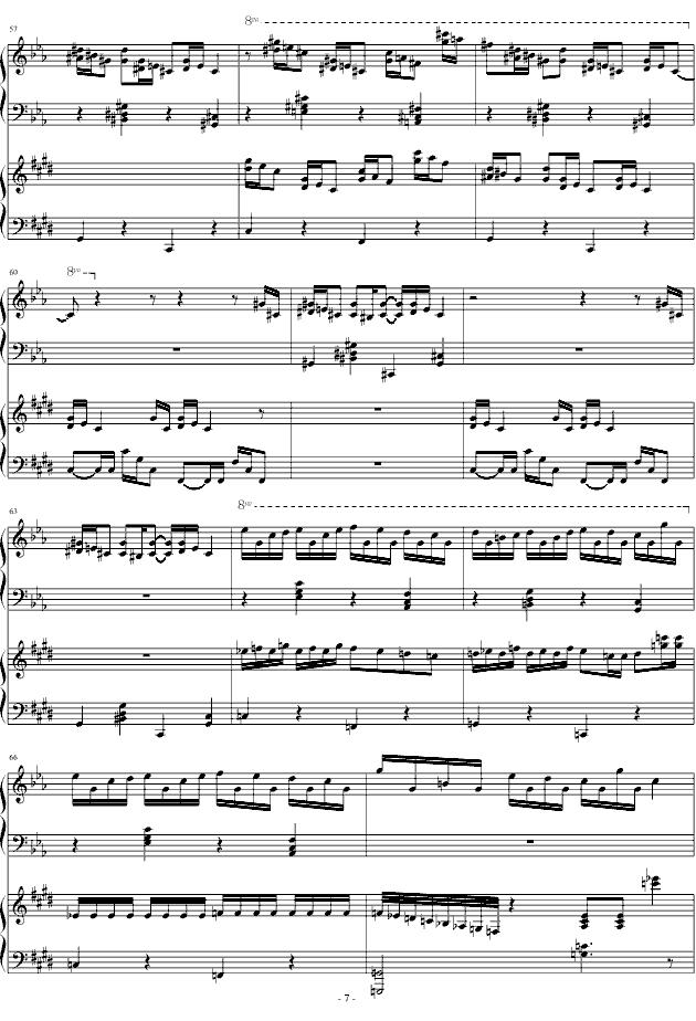 Croatian Rhapsody（克罗地亚、四手联弹）钢琴曲谱（图7）