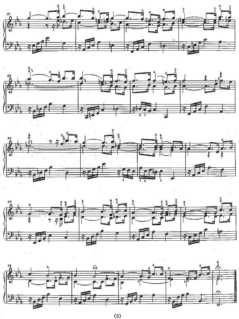Sinfonia 5*) BWV-791钢琴曲谱（图2）