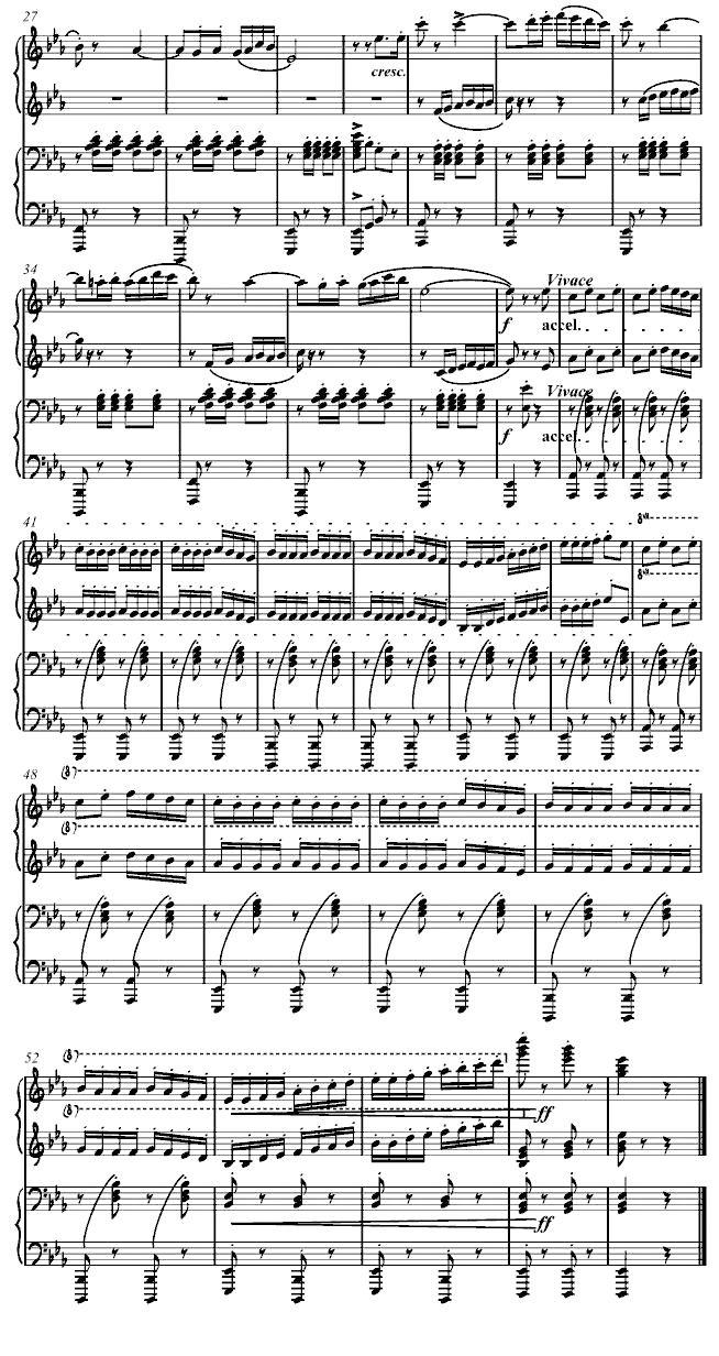 拿波里舞曲（四手联弹）钢琴曲谱（图2）