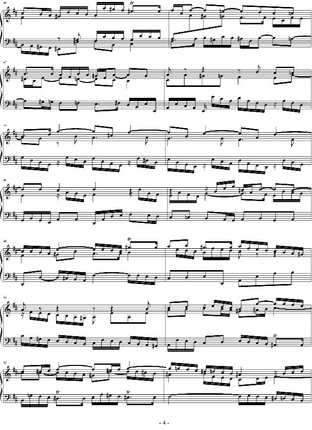 Fuge h-moll钢琴曲谱（图4）
