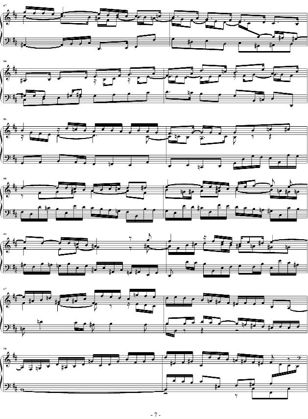 Fuge h-moll钢琴曲谱（图7）