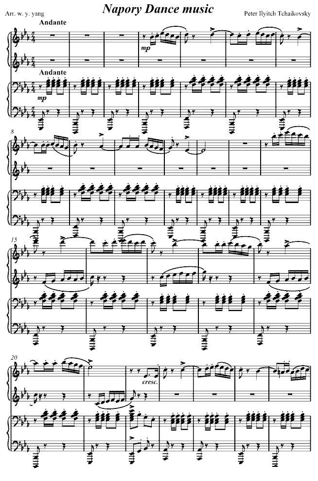 拿波里舞曲（四手联弹）钢琴曲谱（图1）