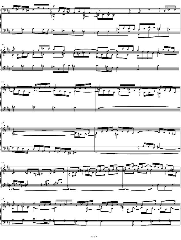 Fuge h-moll钢琴曲谱（图8）