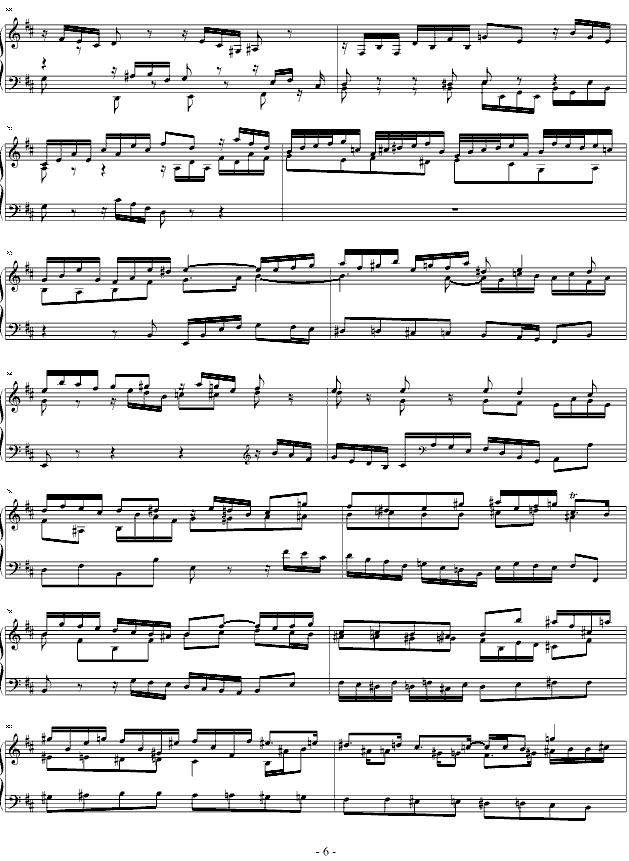 Fuge h-moll钢琴曲谱（图6）