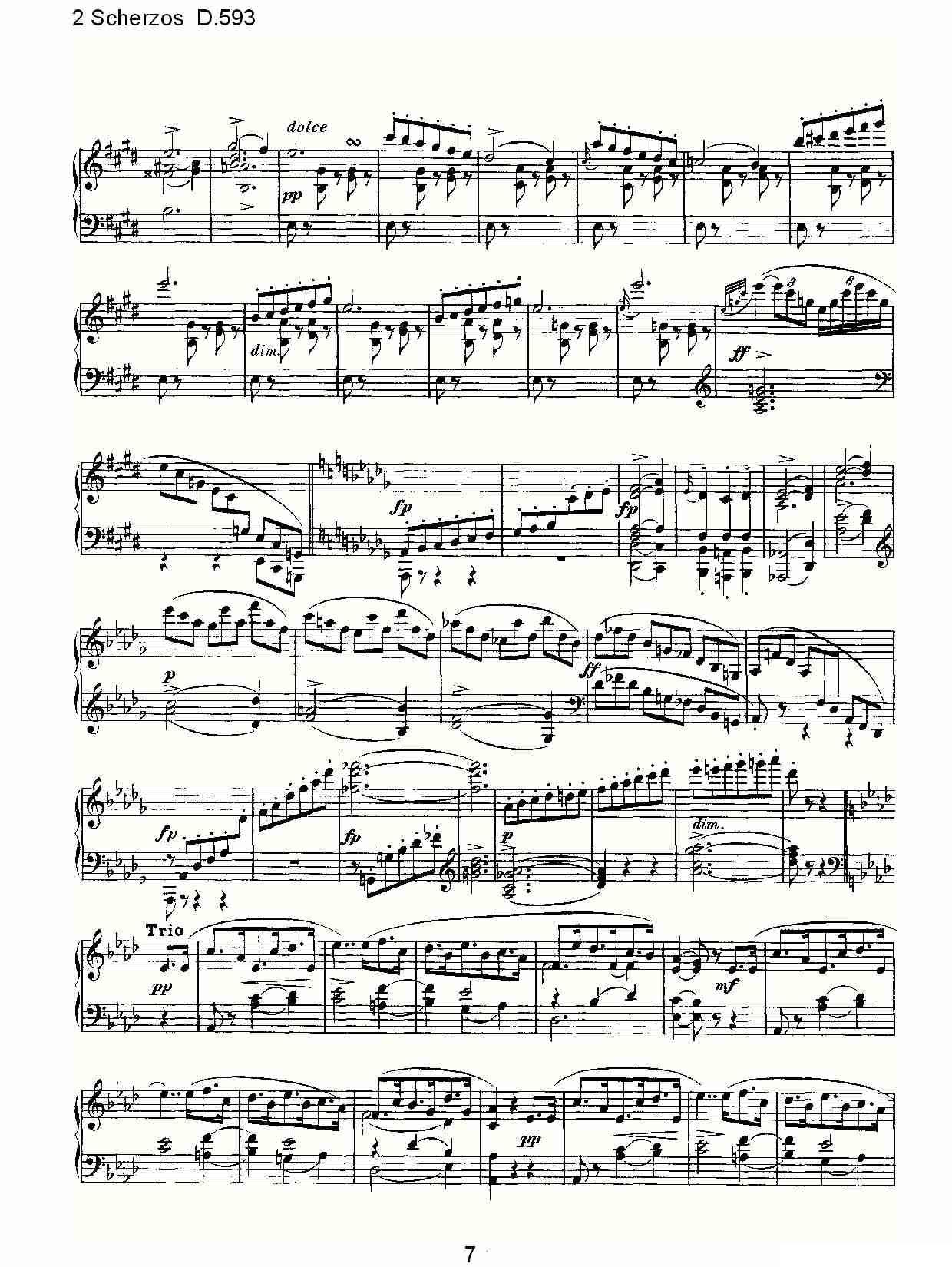 2 Scherzos D.593（谐谑曲二 D.593）钢琴曲谱（图7）