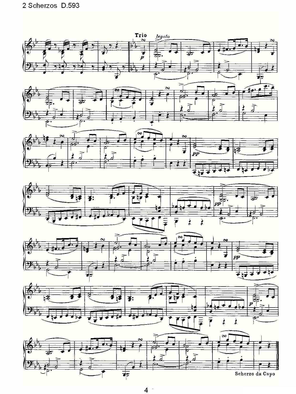 2 Scherzos D.593（谐谑曲二 D.593）钢琴曲谱（图4）