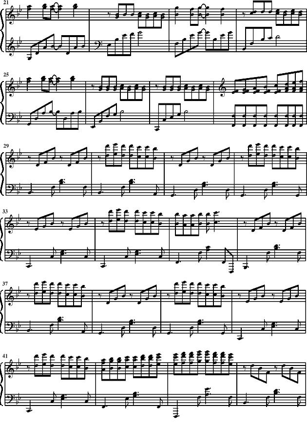 降B大调钢琴曲钢琴曲谱（图2）