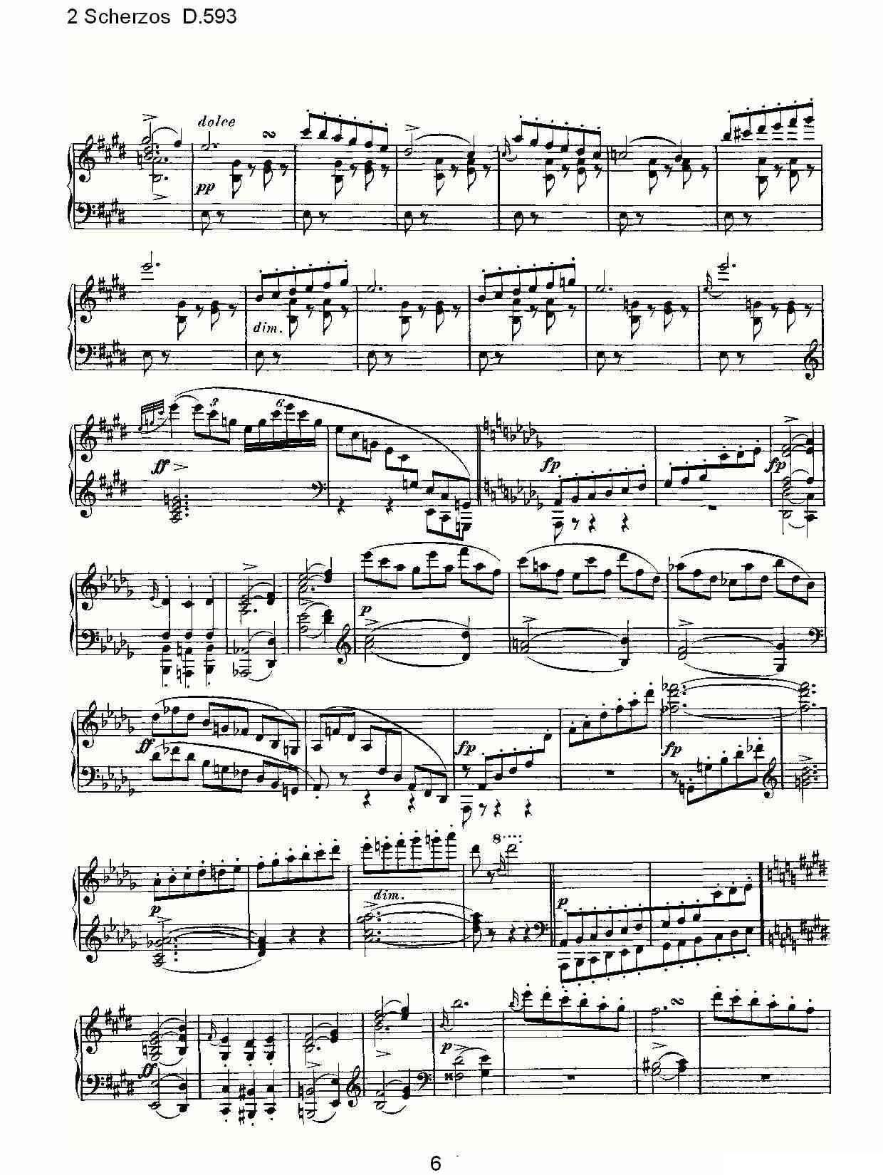 2 Scherzos D.593（谐谑曲二 D.593）钢琴曲谱（图6）
