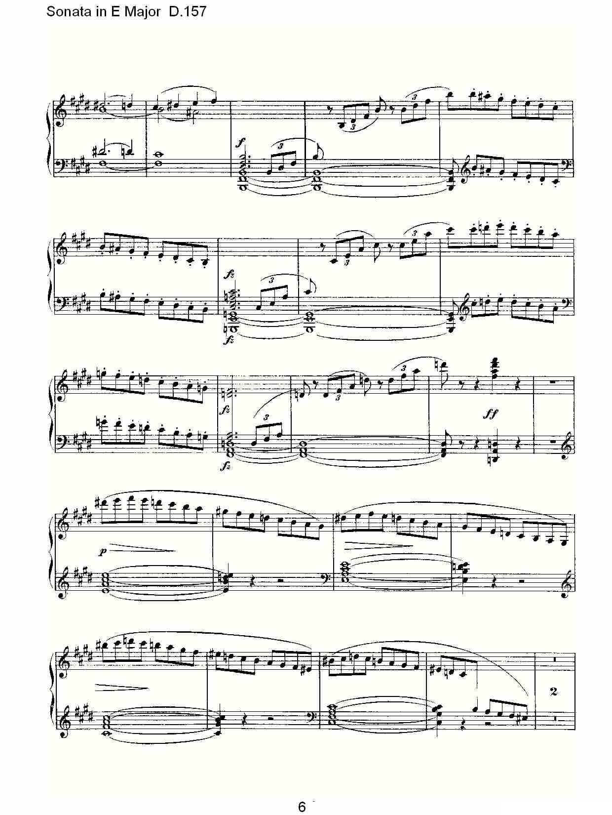 Sonata in E Major D.157（E大调奏鸣曲 D.157）钢琴曲谱（图6）