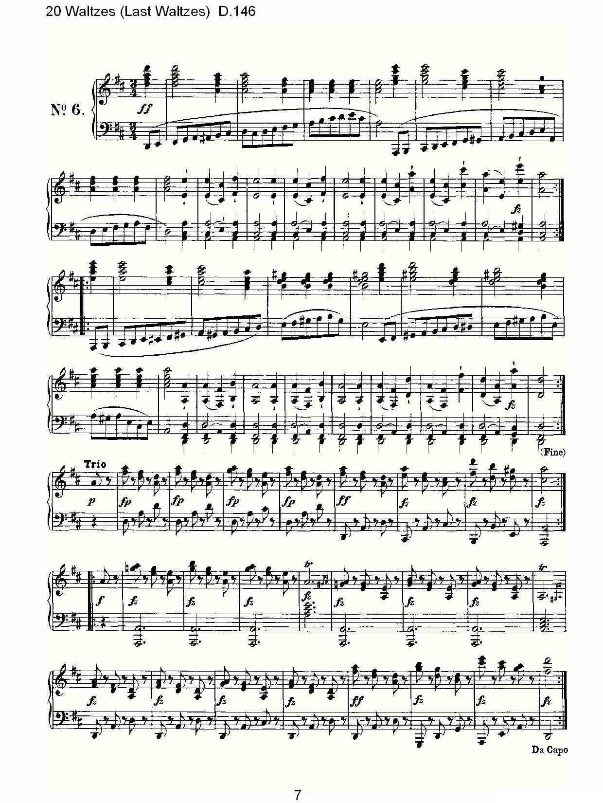 20 Waltzes（Last Waltzes) D.14）钢琴曲谱（图7）