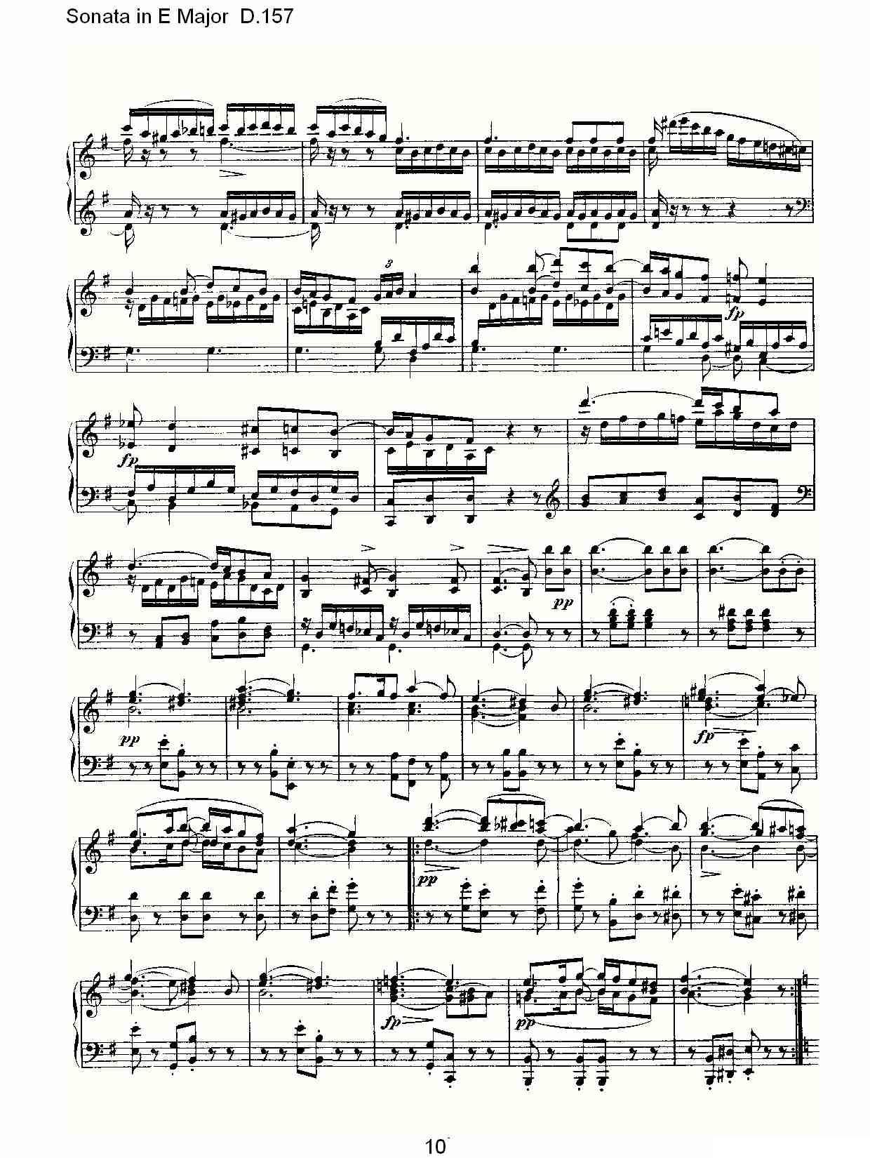 Sonata in E Major D.157（E大调奏鸣曲 D.157）钢琴曲谱（图10）