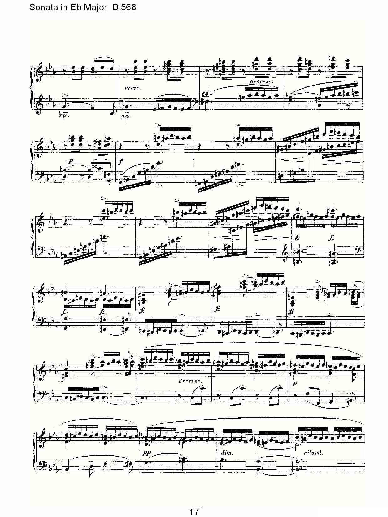 Sonata in Eb Major D.568（Eb大调奏鸣曲 D.568）钢琴曲谱（图17）