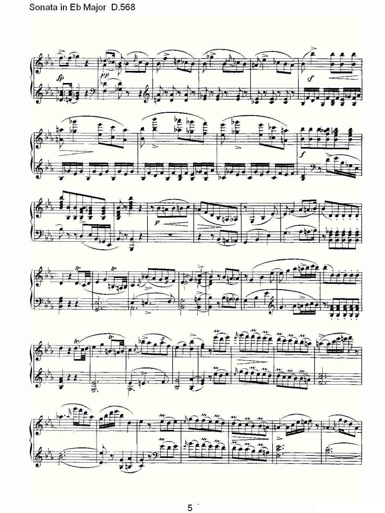 Sonata in Eb Major D.568（Eb大调奏鸣曲 D.568）钢琴曲谱（图5）