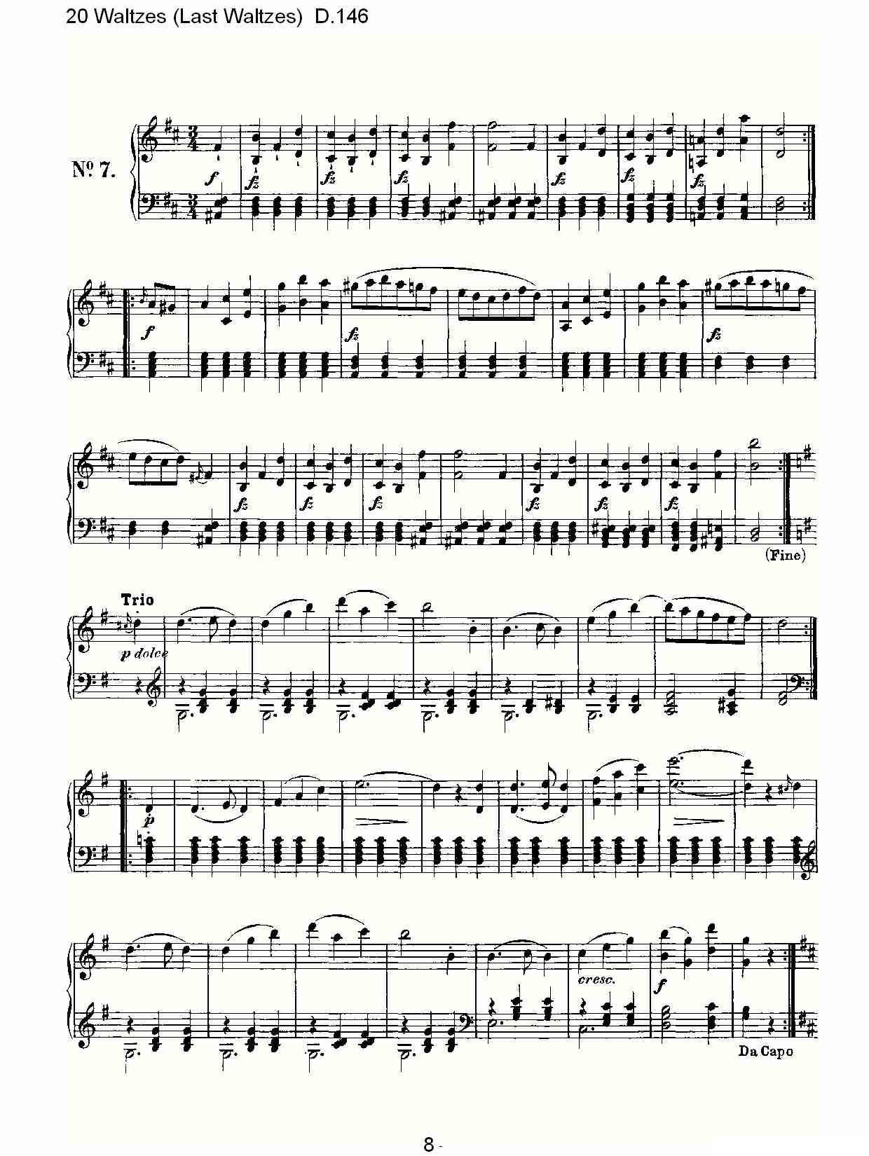 20 Waltzes（Last Waltzes) D.14）钢琴曲谱（图8）